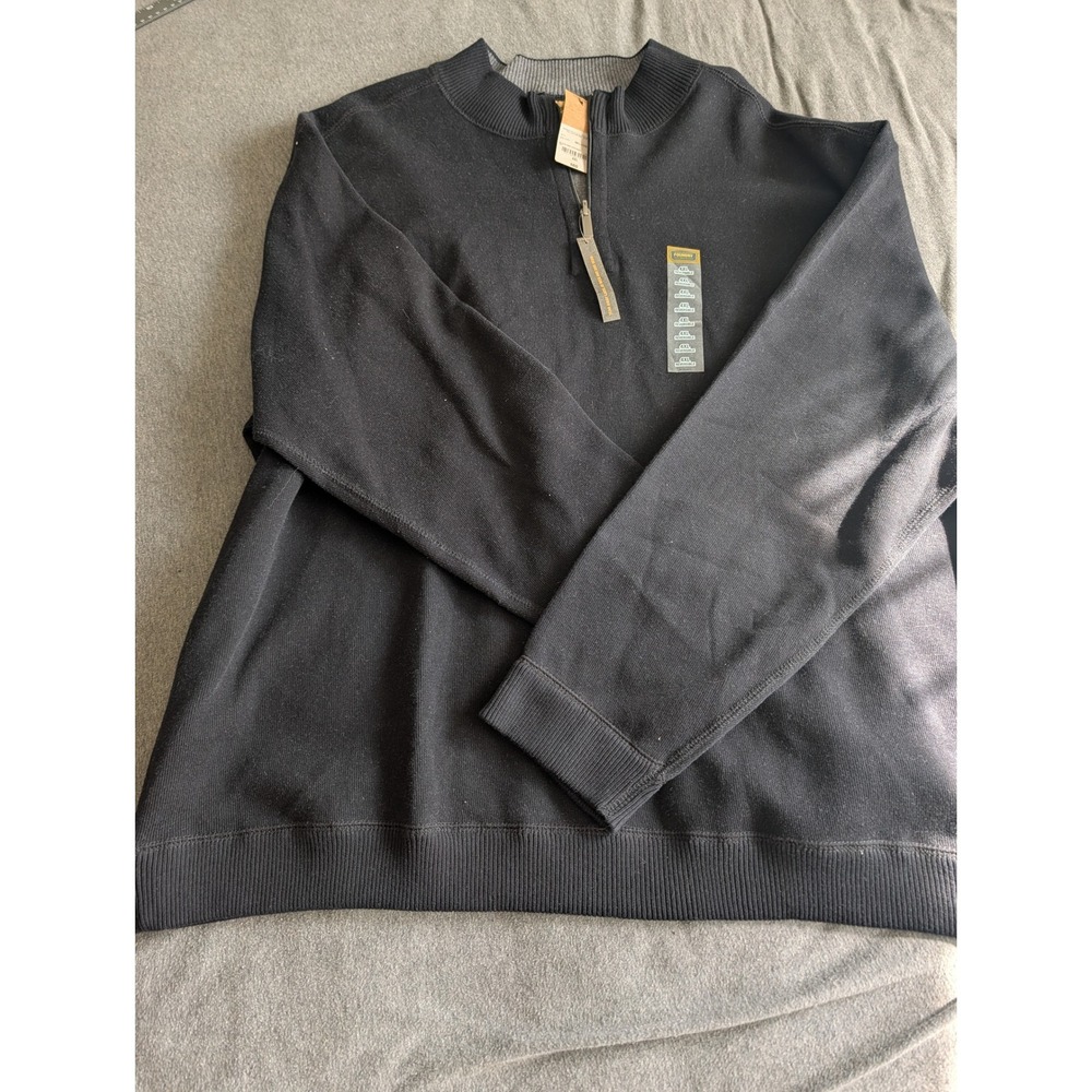 The Foundry Supply‎ Co Mens 4XL Reversible 1/4 Zip Sweater Black Heather Grey